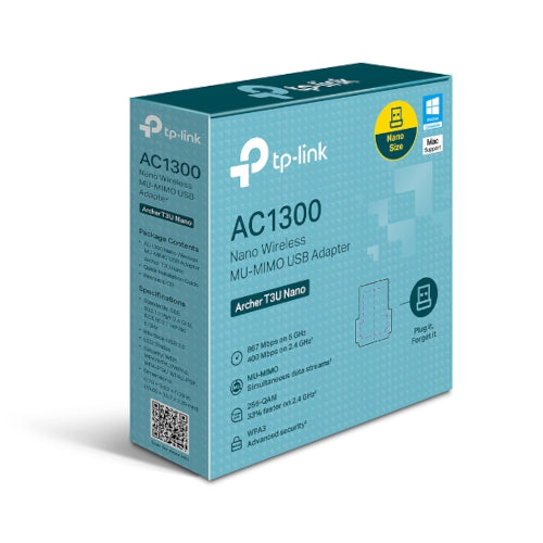 TP-Link AC1300 Nano Dual Band Wi-Fi USB Adapter (Archer T3U Nano)