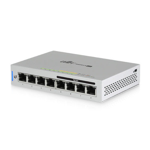 Ubiquiti UniFi Switch 8 PoE (60W) US-8-60W - (4) GbE 802.3af PoE RJ45 ports, (4) GbE RJ45 ports
