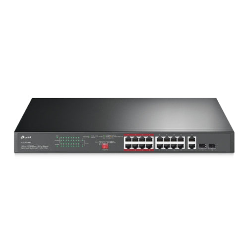 TP-Link 16-Port 10/100Mbps + 2-Port Gigabit Rackmount Switch with 16-P ...