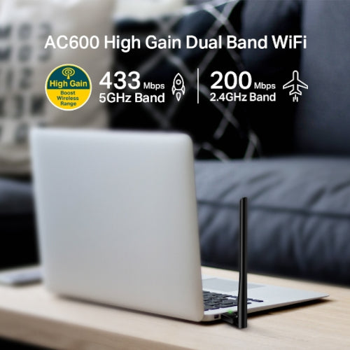 TP-Link AC600 High Gain Wi-Fi Dual Band USB Adapter (Archer T2U Plus)