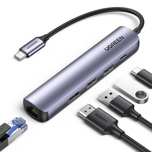 Ugreen  6-in-1 USB C PD Adapter with 4K HDMI CM195