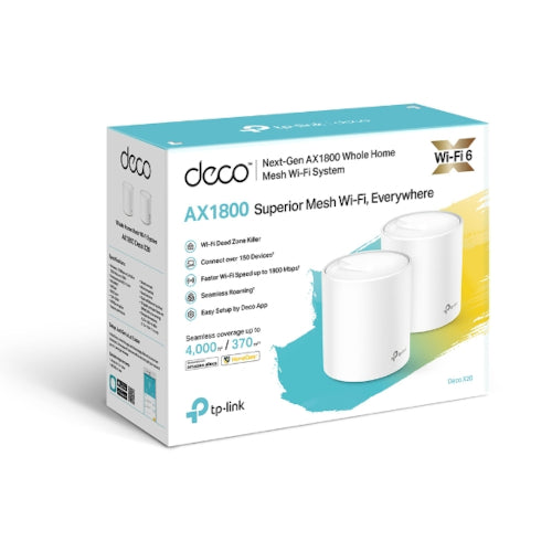 TP-Link AX1800 Whole Home Mesh Wi-Fi 6 System Deco X20(2-pack)
