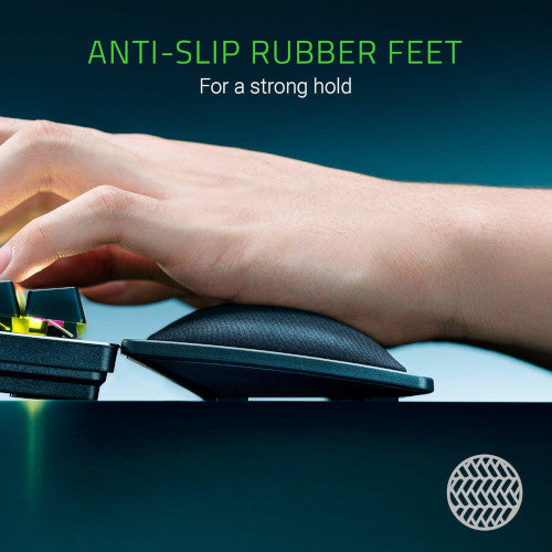 Razer Ergonomic Wrist Rest for Full-Sized Keyboards: Anti-Slip Rubber Base - Angled Incline - Classic Black - RC21-01470200-R3M1