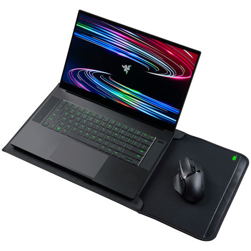Razer 17.3"" Protective Laptop Sleeve: Scratch & Water-Resistant - Padded Interior Lining - Snag-Free Velcro - Flip-Out Mouse Mat - Classic Black (RC21-01590100-R3M1)