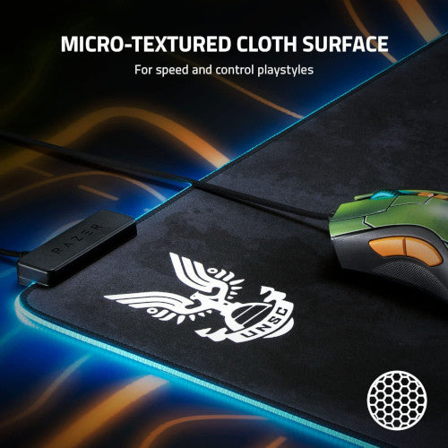 Razer Goliathus Extended Chroma Gaming Mousepad: Customizable RGB Lighting - Soft, Cloth Material - Balanced Control & Speed - Non-Slip Rubber Base - Halo Infinte Edition RZ02-02500600-R3M1