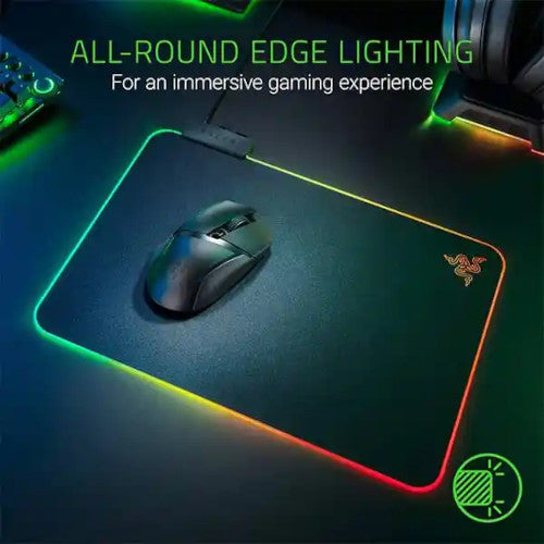Razer Firefly V2 Micro Textured Gaming Mouse Mat with RGB Lighting Powered by Chroma RZ02-03020100-R3M1