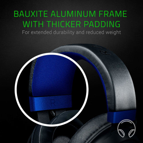 Razer Kraken Gaming Headset: Lightweight Aluminum Frame,Classic Black/Blue - RZ04-02830500-R3M1