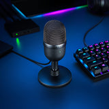 Razer Seiren Mini USB Condenser Microphone: for Streaming and Gaming on PC - Professional Recording Quality - Precise Supercardioid Pickup Pattern - Tilting Stand - Shock Resistant - Classic Black RZ19-03450100-R3U1